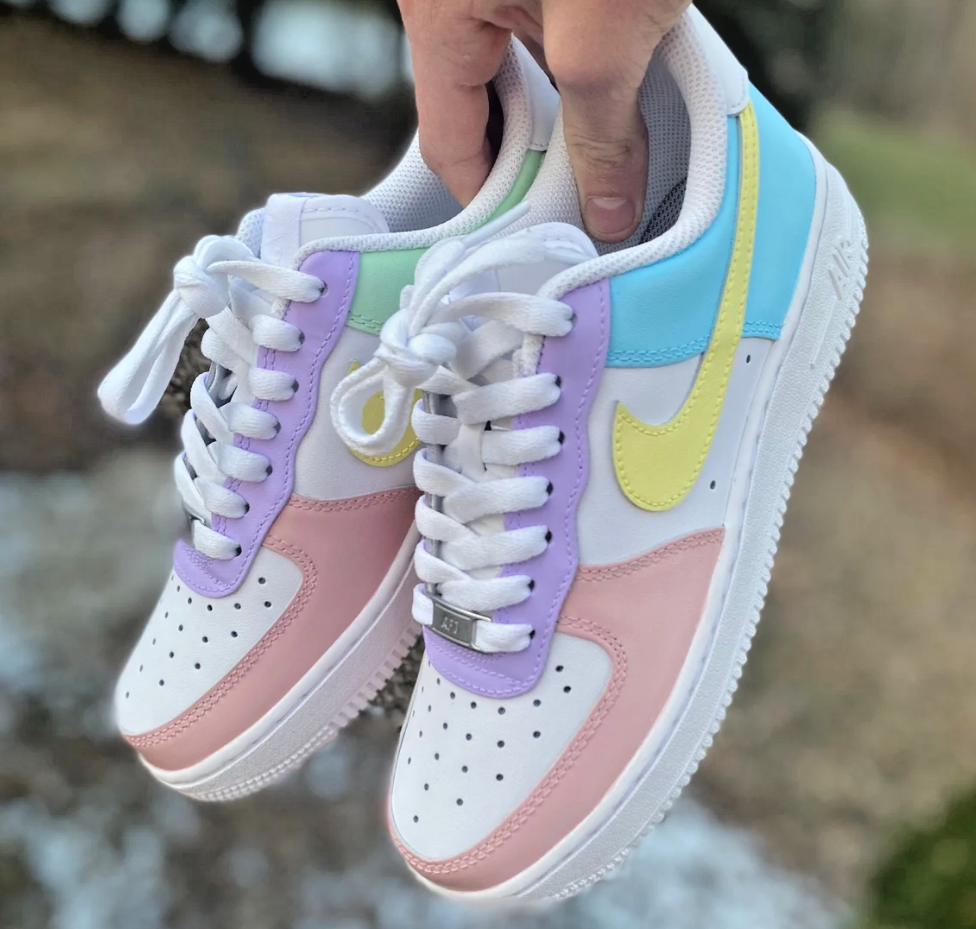 Air Force 1 Custom Low Pastel Shoes Purple Yellow Blue Mint Pink All Sizes AF1 Sneakers