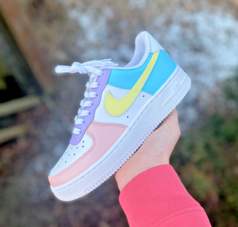 Nike Sneaker Nike Air Force Purple Yellow Blue Nike Airforce