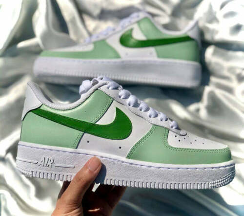 Nike Air Force 1 Popsicle Neon Green Swooshes 🟢 Custom White Shoes Mens  Women 