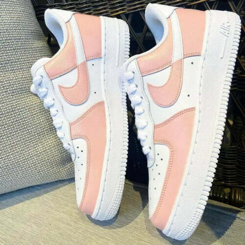 Air Force 1 Custom Low Salmon Light Pink Two Tone Shoes Men Women Kids AF1 Sneakers