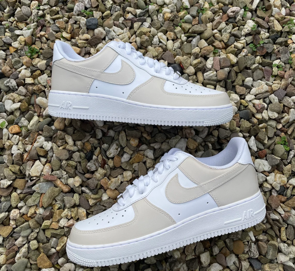 Air Force 1 Custom Low Shoes Beach Sand Beige Womens Mens Kids All Sizes AF1 Sneakers