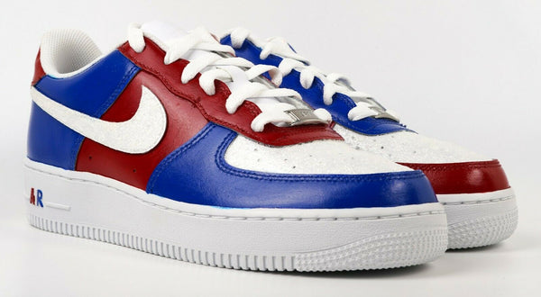 Air Force 1 Custom Low Shoes USA Red White Blue Glitter 4th of July Sneakers AF1 5