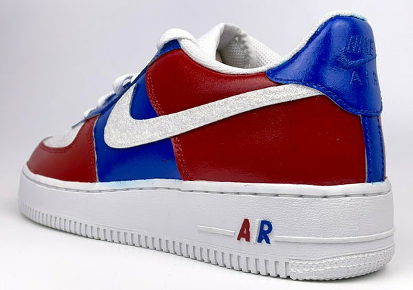 Air Force 1 Custom Low Shoes USA Red White Blue Glitter 4th of July Sneakers AF1 7