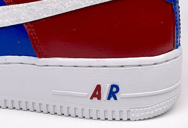 Air Force 1 Custom Low Shoes USA Red White Blue Glitter 4th of July Sneakers AF1 8