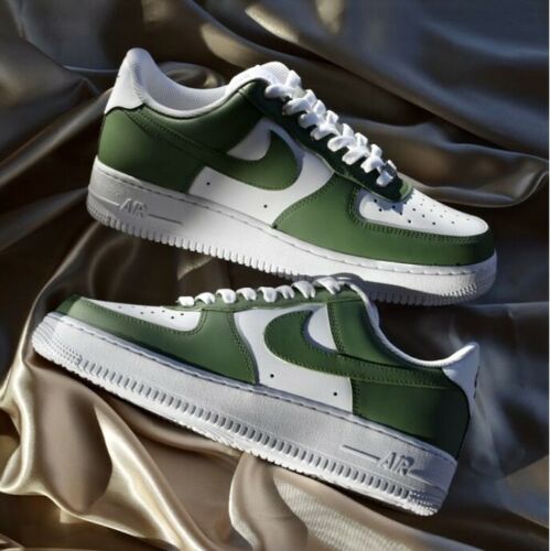 Air Force 1 Custom Low Two Tone Army Green White Shoes Men Women Kids AF1 Sneakers 2