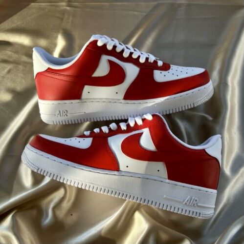 Air Force 1 Custom Low Two Tone Chicago Red White Shoes Men Women
