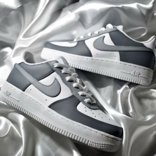 Air Force 1 Custom Low Two Tone Light Dark Gray Shoes Men Women Kids Sizes AF1 Sneakers