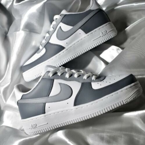 Air Force 1 Custom Low Two Tone Light Dark Gray Shoes Men Women Kids Sizes AF1 Sneakers 2