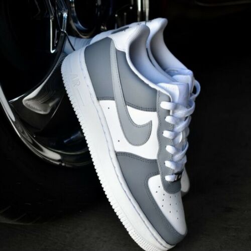 Air Force 1 Custom Low Two Tone Light Dark Gray Shoes Men Women Kids Sizes AF1 Sneakers 3