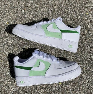 Air Force 1 Custom Low Two Tone Light Dark Green Shoes Men Women Kids AF1 Sneakers