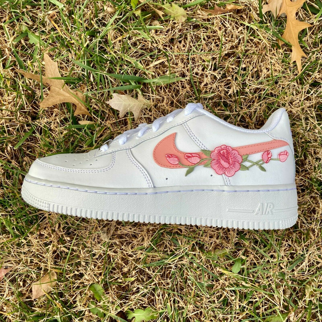 ? Nike Air Force 1 Custom Low Two Tone Light Pink Rose Men Women Kids All Sizes Nike Air Force 1 Custom Two Tone Salmon Pink Shoes Mens  main image 3