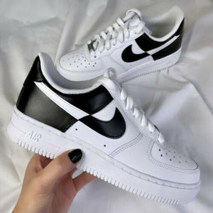 Air Force 1 Custom Low Two Tone White Black Casual Shoes Men Women Kids AF1 Sneakers