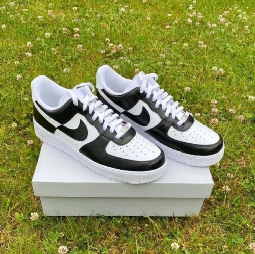 Air Force 1 Custom Low Two Tone White Black Panda Shoes Men Women