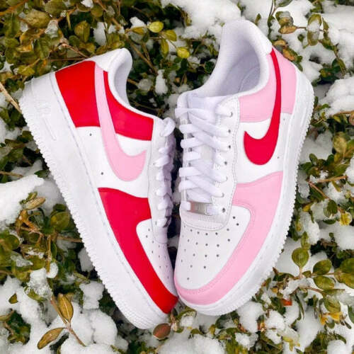 Air Force 1 Custom Low Valentines Day Red Pink Shoes Men Women Kids AF1 Sneakers 3