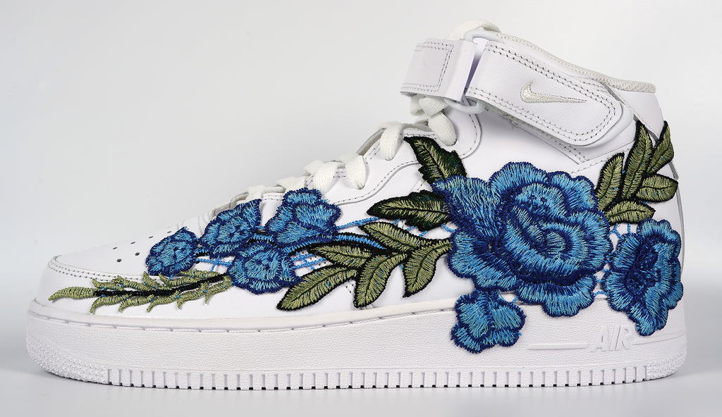 Blue floral nike sneakers top