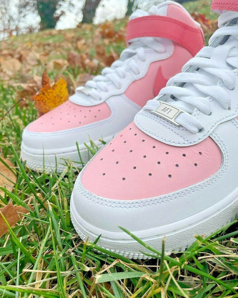 Air Force 1 Custom Mid Two Tone Hot Pink Womens Kids Mens All Sizes Kids AF1 Sneakers 5