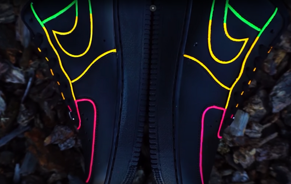 Air Force 1 Custom Shoes Black Neon Outline Blue Green Yellow Pink All Sizes AF1 Sneakers 10