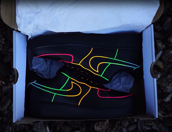 Air Force 1 Custom Shoes Black Neon Outline Blue Green Yellow Pink All Sizes AF1 Sneakers 12