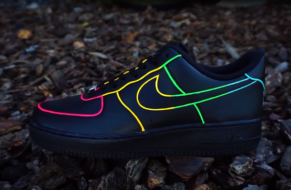 Air Force 1 Custom Shoes Black Neon Outline Blue Green Yellow Pink All Sizes AF1 Sneakers 5