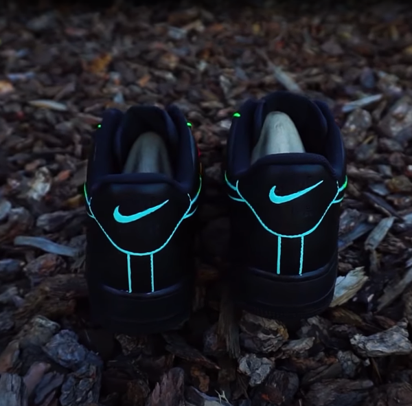 Air Force 1 Custom Shoes Black Neon Outline Blue Green Yellow Pink All Sizes AF1 Sneakers 7