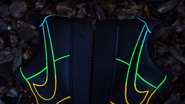 Air Force 1 Custom Shoes Black Neon Outline Blue Green Yellow Pink All Sizes AF1 Sneakers 9