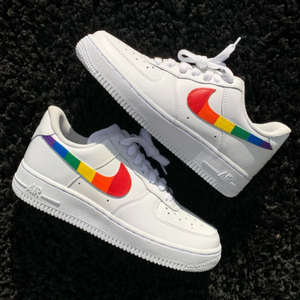 Air Force 1 Custom Shoes Low Rainbow 🌈 Pride Swoosh All Sizes Men Women AF1 Sneakers