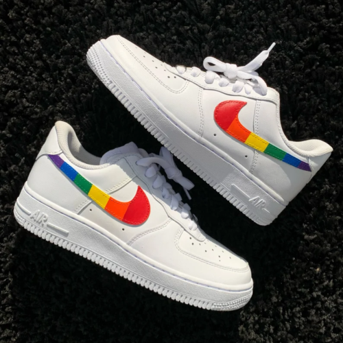 Custom top rainbow shoes
