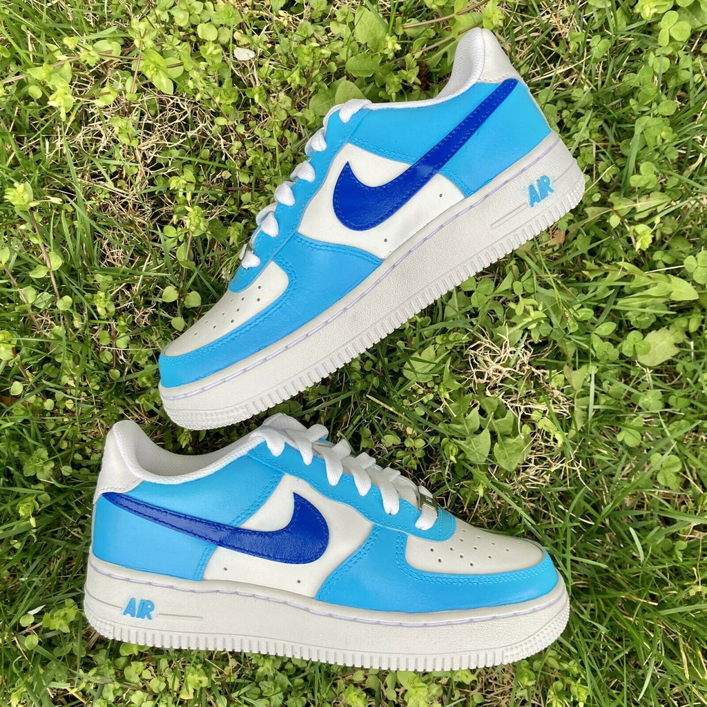 Nike Custom Air Force 1 Low Sneakers Baby Blue Light Blue