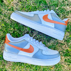 Air Force 1 Custom Shoes Metallic Two Tone Copper Pewter Silver Men Womens AF1 Sneakers