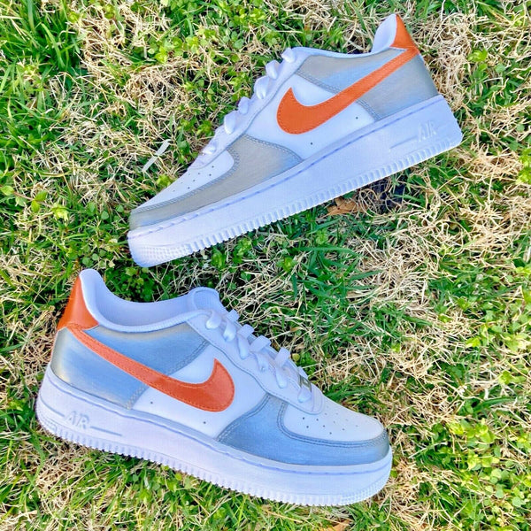 Air Force 1 Custom Shoes Metallic Two Tone Copper Pewter Silver Men Womens AF1 Sneakers 2