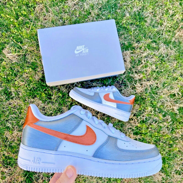Air Force 1 Custom Shoes Metallic Two Tone Copper Pewter Silver Men Womens AF1 Sneakers 4