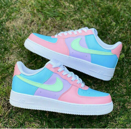 Air Force 1 Custom Shoes Pastel Paradise Easter Green Blue Pink All Sizes AF1 Sneakers