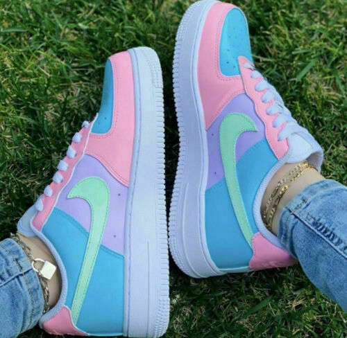 Air Force 1 Custom Shoes Pastel Paradise Easter Green Blue Pink All Sizes AF1 Sneakers 2