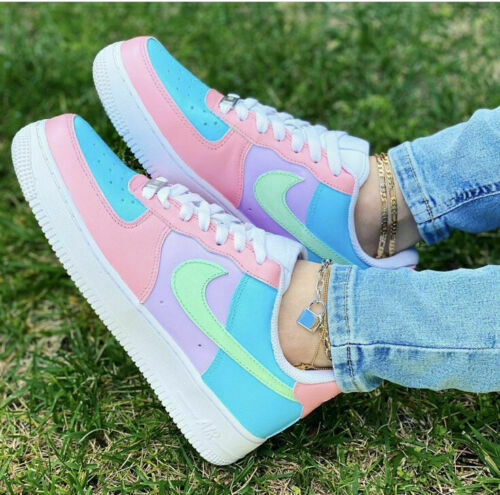 Air Force 1 Custom Shoes Pastel Paradise Easter Green Blue Pink All Sizes AF1 Sneakers 4
