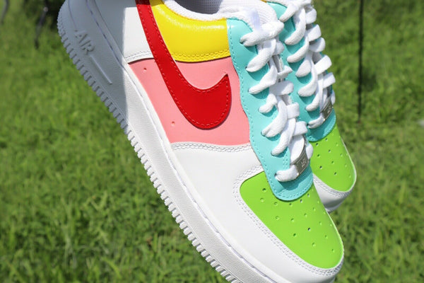 Air Force 1 Custom Sneakers Pastel Red Yellow Pink Purple Green Blue White AF1 Shoes 3
