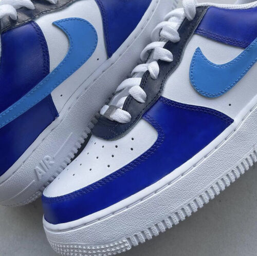 Air Force 1 Custom Sneakers Triple Blue Navy Dark Light White Casual Shoes AF1 Sneakers 3