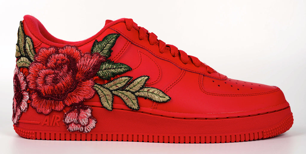 Air Force 1 Custom Triple Red Short Rose Low Flower Floral Shoes Men W Rose Customs Air Force 1 Custom Shoes Sneakers Design Your Own AF1