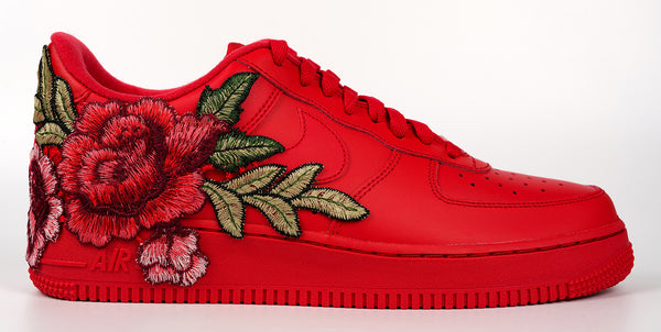 Nike Air Force 1 Custom Triple Red Short Rose Low Flower Floral Shoes Men Women & Kids All Sizes CW6999-600 DM8875-600 Right Side
