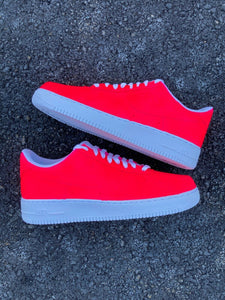 Air Force 1 Low Neon Pink Custom Painted White Casual Shoes Men Women AF1 Sneakers