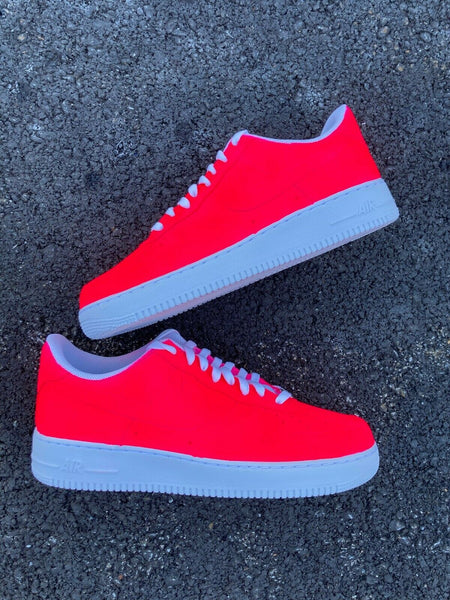 Air Force 1 Low Neon Pink Custom Painted White Casual Shoes Men Women AF1 Sneakers 2