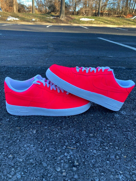Air Force 1 Low Neon Pink Custom Painted White Casual Shoes Men Women AF1 Sneakers 4