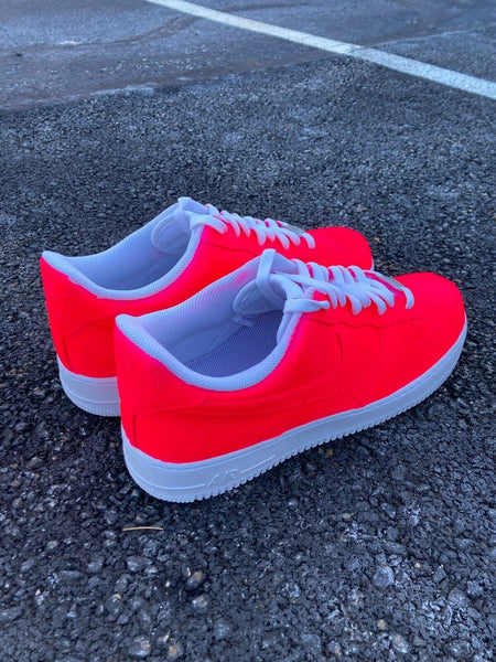 Air Force 1 Low Neon Pink Custom Painted White Casual Shoes Men Women AF1 Sneakers 6