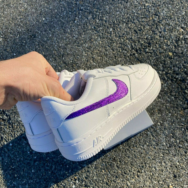 Air Force 1 Purple Glitter Low White Custom Shoes Women Kids Men Sizes AF1 Sneakers 3