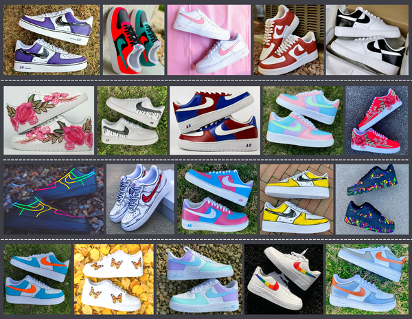 Air Force 1 Custom Low Outline Pastel Blue Green Purple Yellow Orange Pink All Sizes AF1 Sneakers