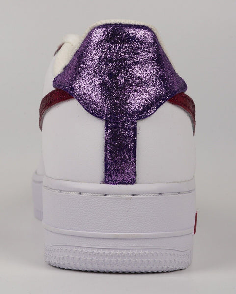 Air Force 1 Custom Glitter Sparkle Sneakers Purple Magenta Pink White Shoes AF1 Shoes 7