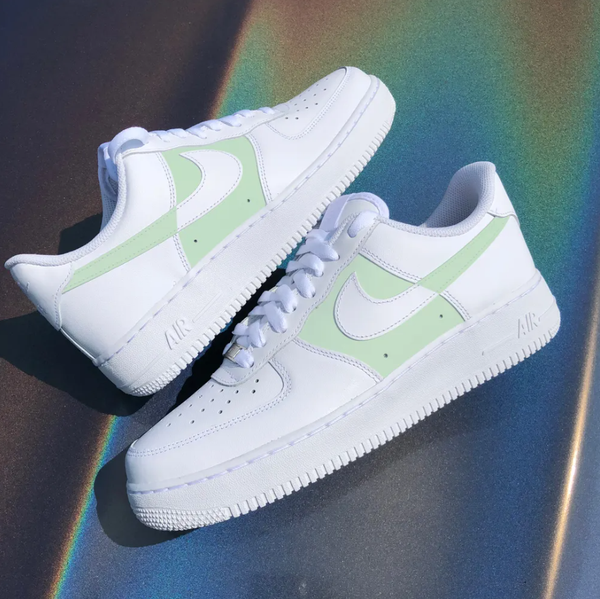 Air Force 1 Custom Low Two Tone Mint Light Green Men Women Kids All Sizes AF1 Sneakers