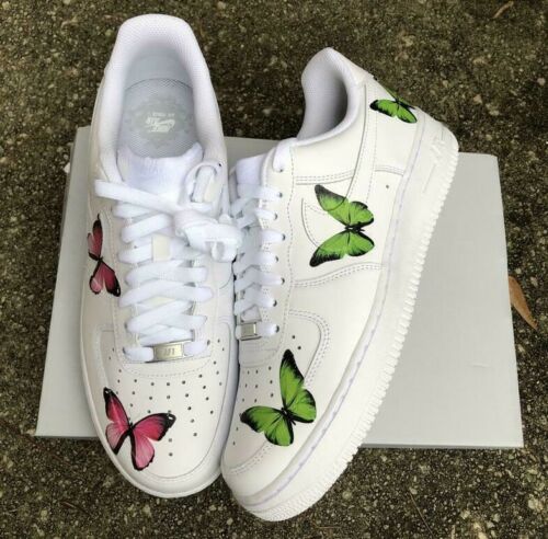 Custom Nike Air Force 1 Low AF1 blue Butterflies 